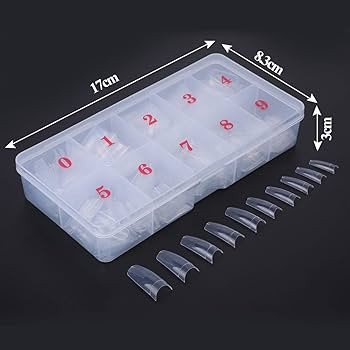 Acrylic Coffin Crystal False Fake Nails (Numerote)